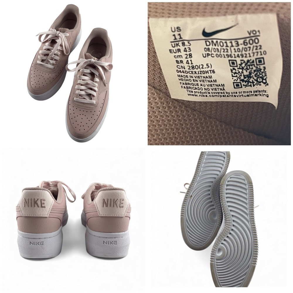 Nike Air Force 1 Sage Low Platform Pink Leather Sneakers Womens US 11 DM0113-600